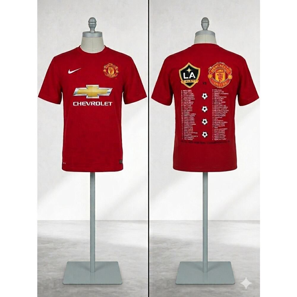 Nike Manchester United vs LA Galaxy 2014 Tour Soccer Tee Red M